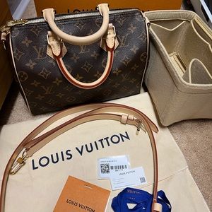 Louis Vuitton Speedy 25 Bandouliere New Full Set